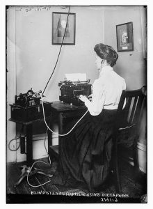 Blind stenographer